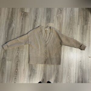 Wilfred Taupe Cardigan Sweater